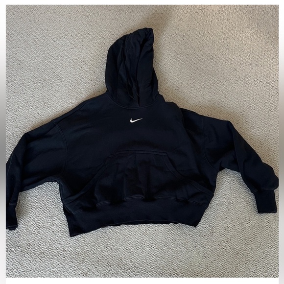 Nike Black Hoodie with White Logo - Picture 1 of 6